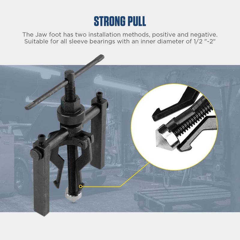 CMTOOL Bearing Puller Tool 3 Jaw Pilot Bearing Removal Tool Kit, Blind Bearing Extractor Small Tool Set, CR-V Steel, Three Jaw Design - Image 3